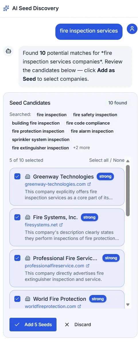 AI sourcing seed expansion